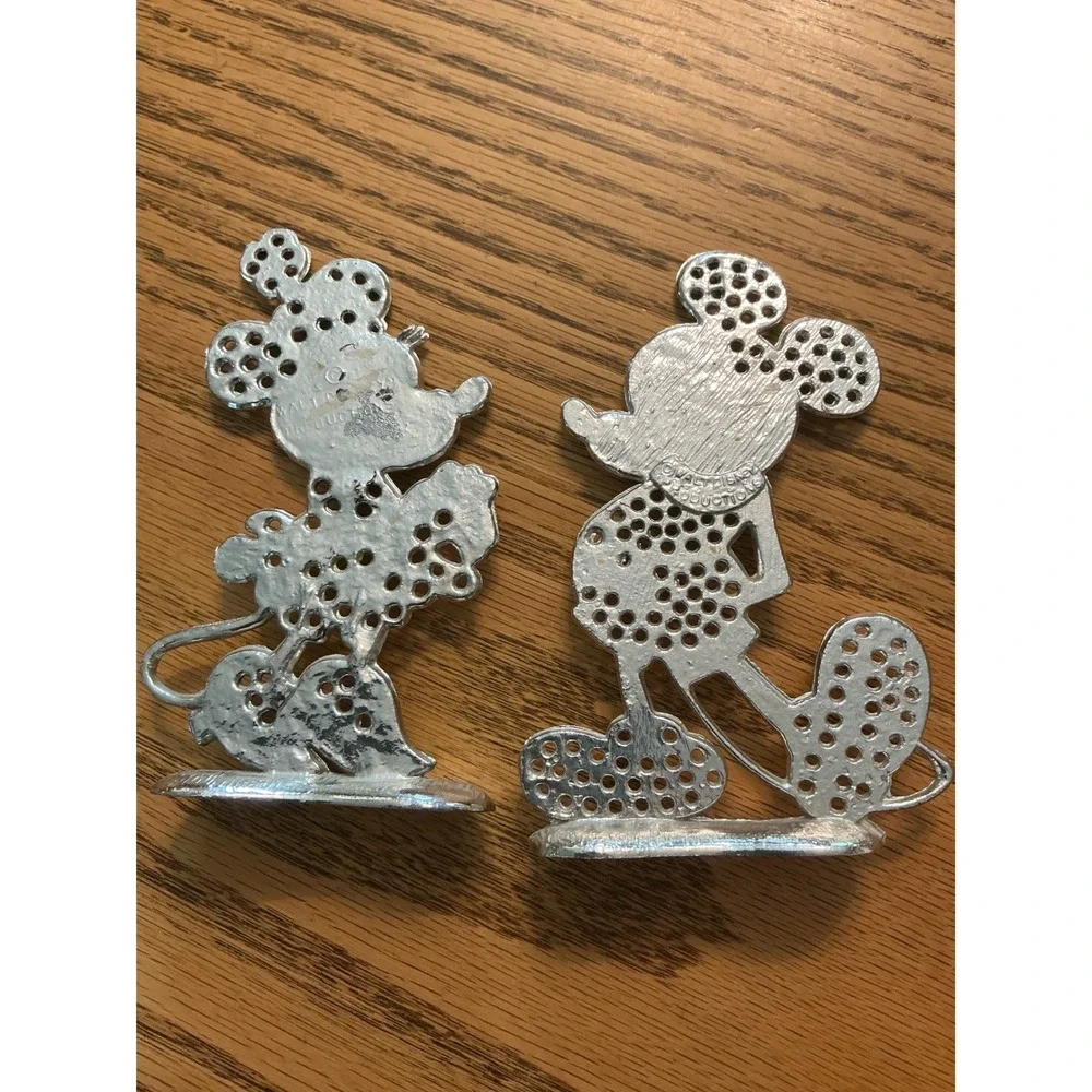 Vintage Walt Disney Productions Mickey Minnie Mouse Metal Earring Holder Stand